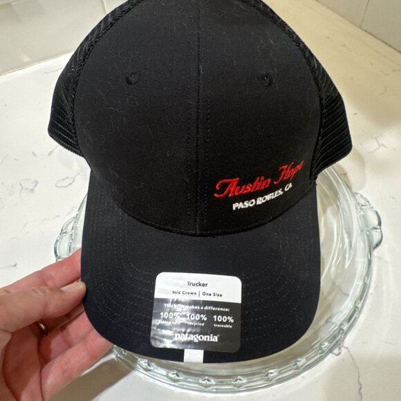 Patagonia Other - Patagonia Trucker Hat One Size Strap,back Black Mesh Black With Patch NEW